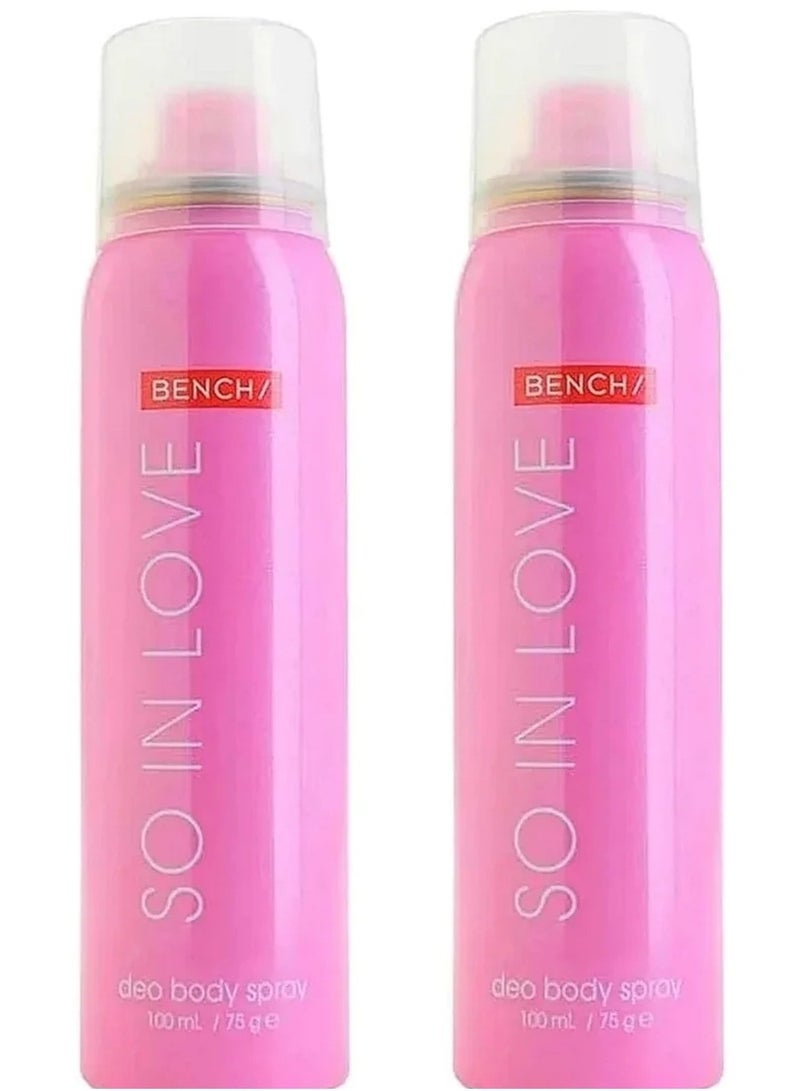 بنش سو إن لوف، بخاخ مزيل عرق للجسم، 100 مل، قطعتان